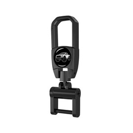 GUIILAN Metal Car Fob Cover Key Chain with 2 Detachable Key Rings Car Keychain buckle Compatible with F150 (White)