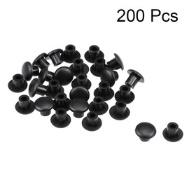 sourcing map Shelf Peg Hole Plugs 5mm Dia Black Plastic Tube Cover for Nail Cabinet Button Bracket Cupboard Bookshelf Bookcase Adjustable Shelf Closet, 200Pcs