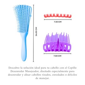 Cepillo Desenredante Fácil Cabello Rizado Peine Pulpo Plastico, Minimiza Dolor y Daños, Desenredar Todo Tipo de Cabello, Exfoliando Tu Cuero Cabelludo, Cabello Lmpio y Suave (Menta)