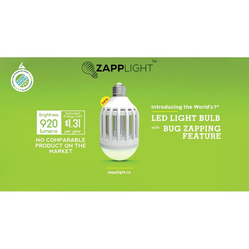 Zapplight ZAP401 Zapplight-Dual LED Lightbulb and Bug Light Zapper