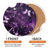Cute Purple Butterfly Absorbent Car Cup Coasters,Cup Holders,Cork Base Drink