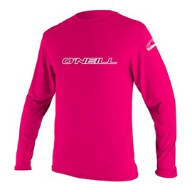 O'Neill Youth Basic Skins Long Sleeve Rash Vest - Watermelon, 10