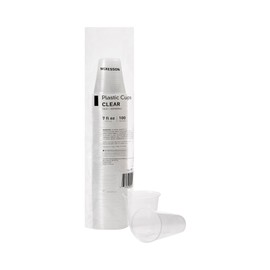 McKesson Plastic Cups, Polypropylene, Disposable, Clear, 7 oz, 100 Count