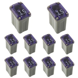 JAMHER 15A 15AMP 32V Slow Blow FMM MCASE Type Fuses 608815 Micro Female Cartridge Fuses Low-Profile Fuses Kit(Pack of 10pcs)