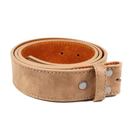 BC Belts Leather Belt Strap with Vintage Distressed Texture 1.5" Wide with Snaps (Tan/Light Brown-M)