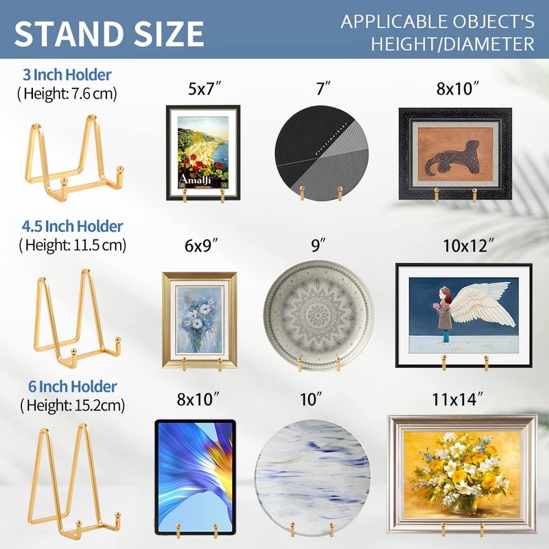 Plate Holder Easel Display Stand - 4.5 inch Metal Plate