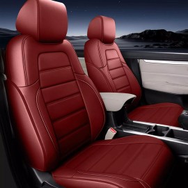 YORKNEIC Car 5 Seat Covers For Honda CR-V 2017-2022 Faux Leather Full Set Waterproof Red