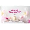 Girls Just Wanna Have Fun Neon Pink Glitter Banner –