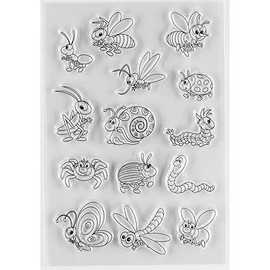 MaGuo Insect Clear Rubber Stamps Butterflies Bees Ladybirds Ants Snails Dragonflies etc for DIY Scrapbooking Paper Craft or Card Making Decoration