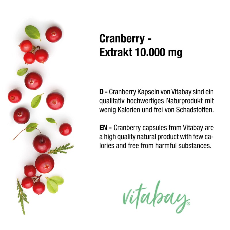 Cranberry Extract Pac (10,000 mg 10% Proant Hocya Nididen – 90 Vegan Capsules