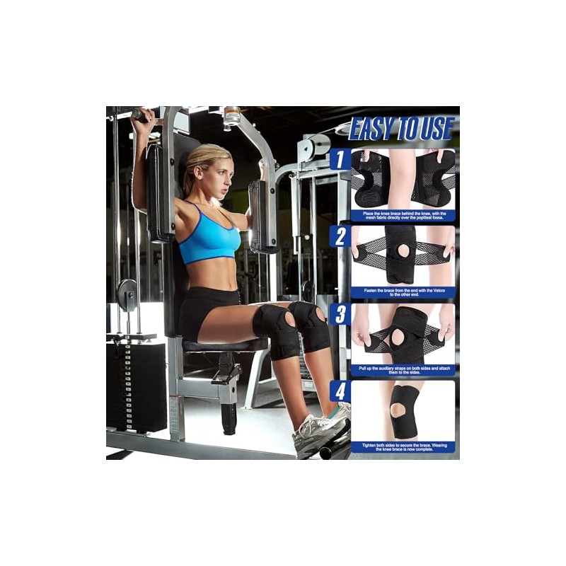 Knee Support with Lateral Stabilizers and Patular Support, Adjustable Knee