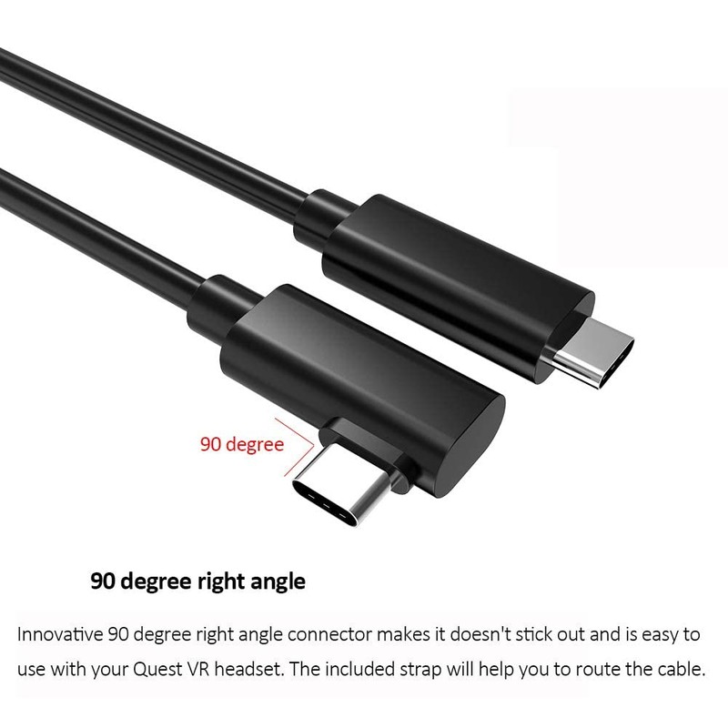 Easy Hood Cable Right Angle 90 Degree Type C Charging