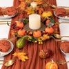 DeZerlor 12 pcs Thanksgiving Fall Table Runner Terracotta Boho Gauze