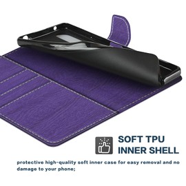 Shantime Leather Wallet Case Compatible with Oppo A5 5G Global CPH2735, Colorful Flip Cover with Card Holders Magnetic Closure Full Protection Shell(Purple)