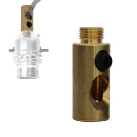 Art Deco Emporium Raw Brass Side Entry Cord Grip for Side Wiring of a Lampholder with Bottom Feed