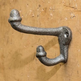 Always A Bargain Small Cast Iron Coat Hook Hat Key Towel Robe Hanger Antique Style
