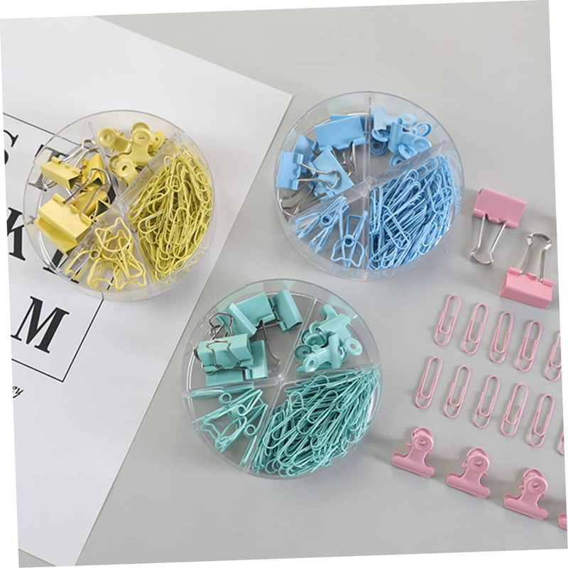 COHEALI 2sets Metal Binder Clips Purple Heavy Duty Stationery Clips