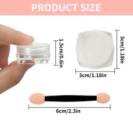 LuckyOpt White Pearl Chrome Nail Powder, 2 Colours Mermaid Aurora Chrome Nail Powder and 2 Sponge Sticks, Chrome Nail Powder for Women Girls Manicure DIY (A)