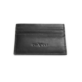 DIAVOLI - Napoli Slim Card Wallet - Leather - Slim Wallet with RFID Protection - Card Holder for 12 Cards - Mini Wallet for Men and Women - Wallet - Leather Black, brown, Minimalist