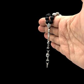 Personalisierte Tesbih Gebetskette mit Namen & Wunschtext - Geschenk für Männer, Papa, Ehemann - Muslimische Gebetskette mit Gravur + Geschenkbox