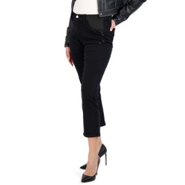 Savi Parker Women's Maternity Jeans Straight Leg - Maternity Pants Elastic High Waist - for Spring and Summer - Pregnant Women Clothes for All Seasons - BCI Certified (Black Rinse, Extra Large)