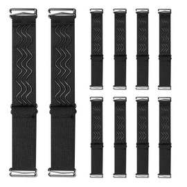 Yitexin 10 Packs Black Adjustable Elastic Band for Wigs with Silicone Strips, Wig Strap to Secure Wig, Nonslip Removable Buckles Wig Band for Making Keeping Hold Wigs Cap Accessories (Polyester)