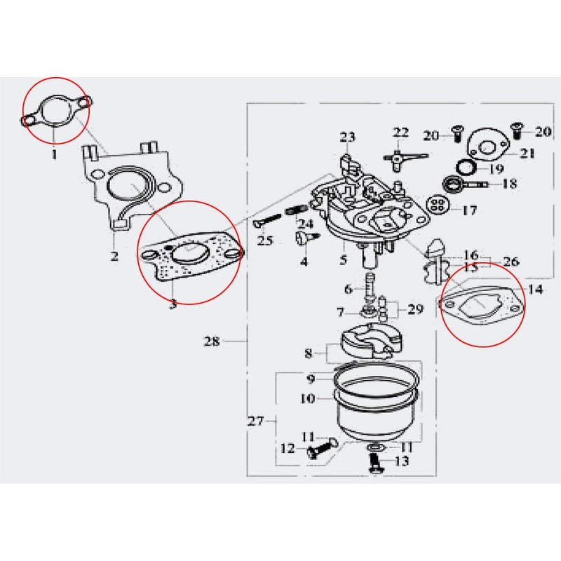 Spare Part LIFAN Gasket Set Seal Kit for 13 hp