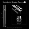 GLOMAXLY 24 Pcs Borosilicate Glass Tubes 4.4 Inch, Thick Wall