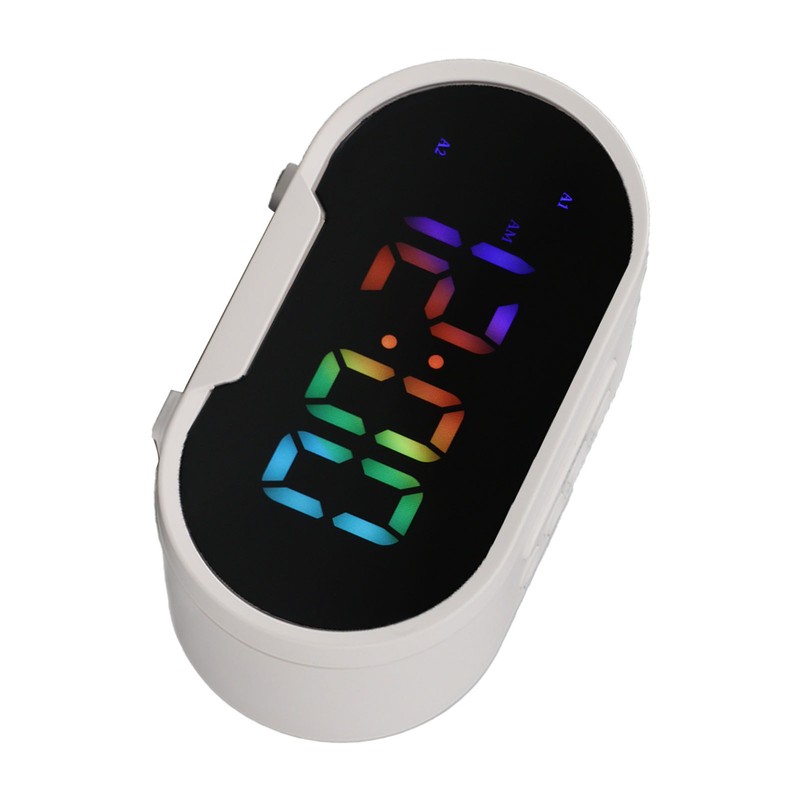 Digital Clock LED Alarm Big Digits Color Display Dimmable Adjustable