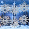 SULOLI Glitter Snowflake Hanging Decorations(Silver)
