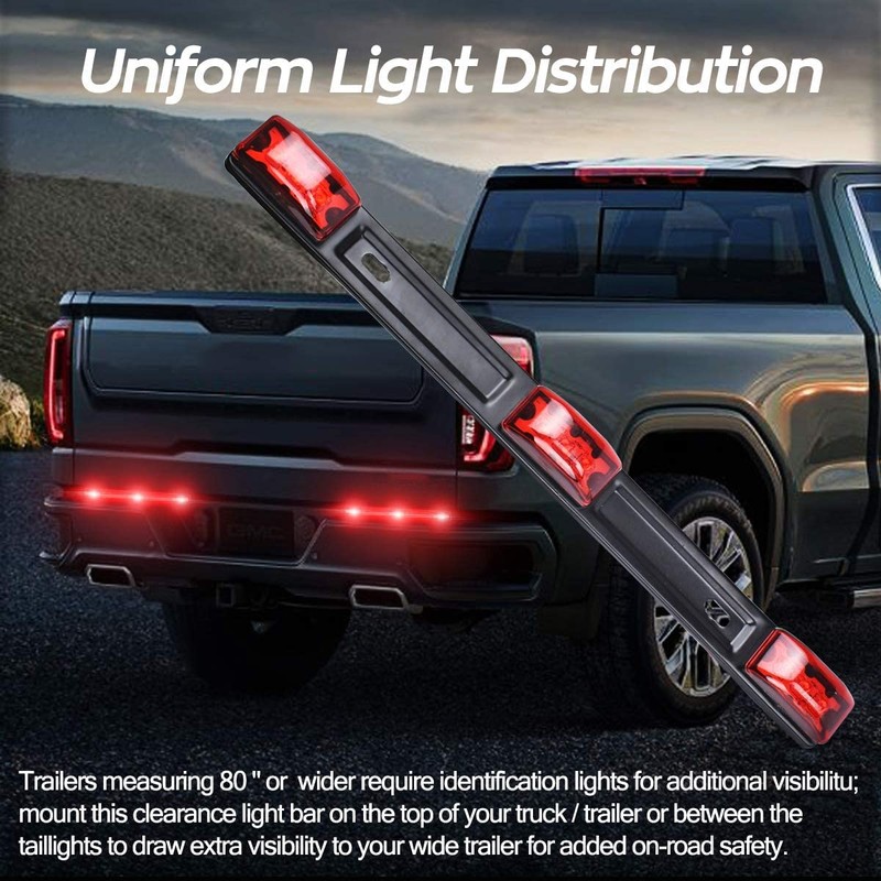 HHCSOP Red LED Marker Bar 3 Lights 9 LED Trailer