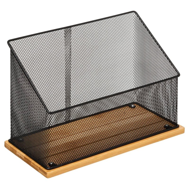 Atmosphera 5five Havi Desk Organiser Bamboo Black