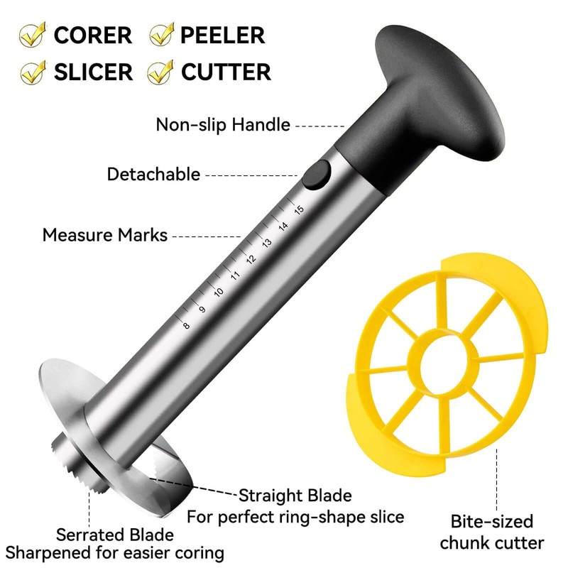 Pineapple Cutter and Corer Tool, Stainless Steel Pineapple Slicer Peeler,