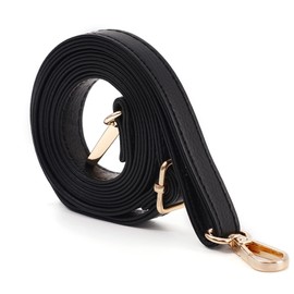 Xiazw Adjustable Soft PU Leather Shoulder Crossbody Purse Strap Bag Chain Replacement (Black - Gold)