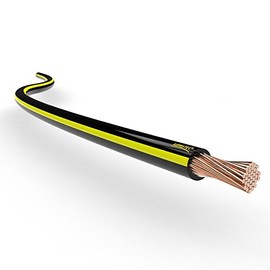 Auprotec Litze FLRy car electric wire, 0.75 mm², 1 mm², 1.5 mm², Length 5 m or 10 m, black / yellow