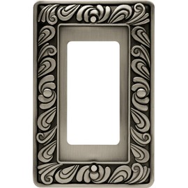 Franklin Brass 64046 Paisley Single Decorator Wall Plate / Switch Plate / Cover, Brushed Satin Pewter