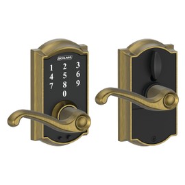 SCHLAGE Touch Camelot Lock with Flair Lever (Antique Brass) FE695 CAM 609 FLA