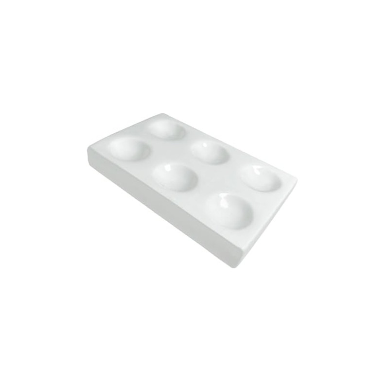 1PC White Porcelain Spot Plate 6 Wells Laboratory Spotting Reaction