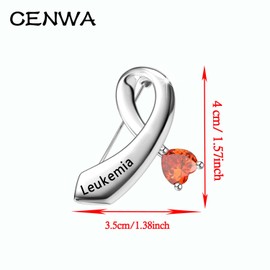 CENWA Leukemia Awareness Orange Ribbon Brooch Pin Orange Awareness Ribbon Survivor Gift (Leukemia BP UK)