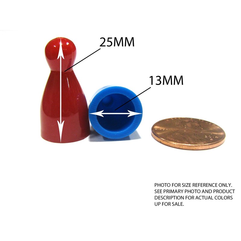 Set of 10 Halma 25mm Pawn Peg Game Pieces Multicolor