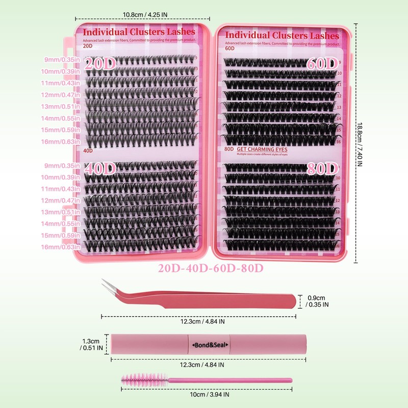 Lash Clusters Kit DIY Lash Extension Kit Cluster Lashes Mix