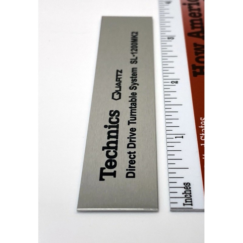 Technics SL-1200MK2 Turntable Replacement Badge Custom Made Silver Aluminum