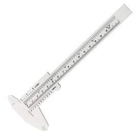 Plastic Vernier Caliper, POWERTOOL 150MM Digital Sliding Caliper Gauge High Accuracy Measure Tool Ruler for Length, Mini Portable (1Pcs - White)