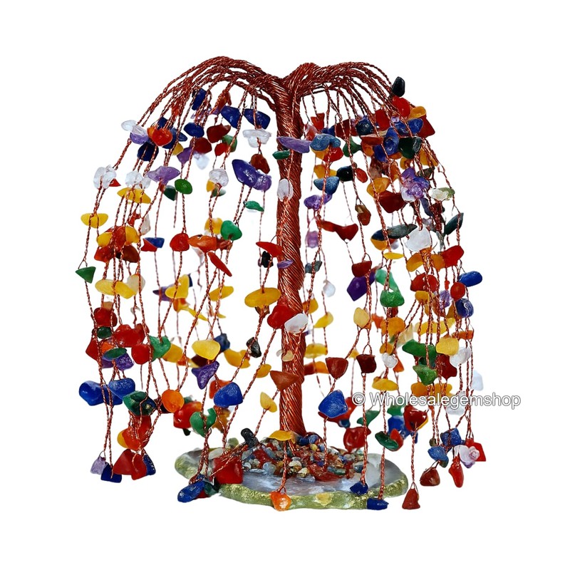 Seven Chakra Crystal Tree Khajuri Handmade Crystal Bonsai Tree for