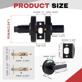 Tandefio Bathroom Indicator Privacy Handle Lock, Vacant Occupied Bathroom Lock, Commercial Door Handle with 3.54" Rosette for Public Restrooms, Satin Chrome (Black)