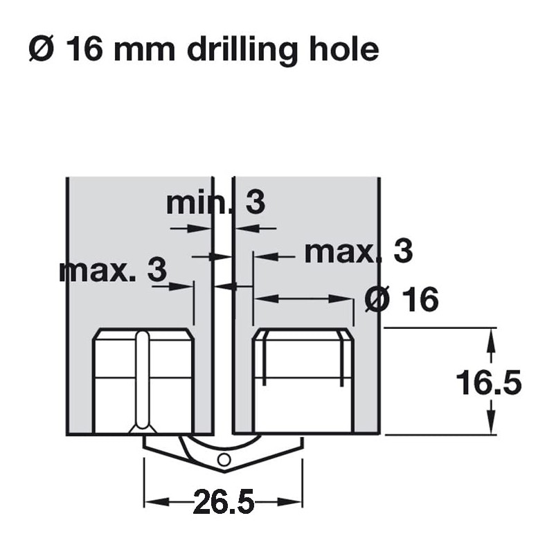GEFONG Mini Hinges Barrel Hinge 16 mm for Cabinet Door