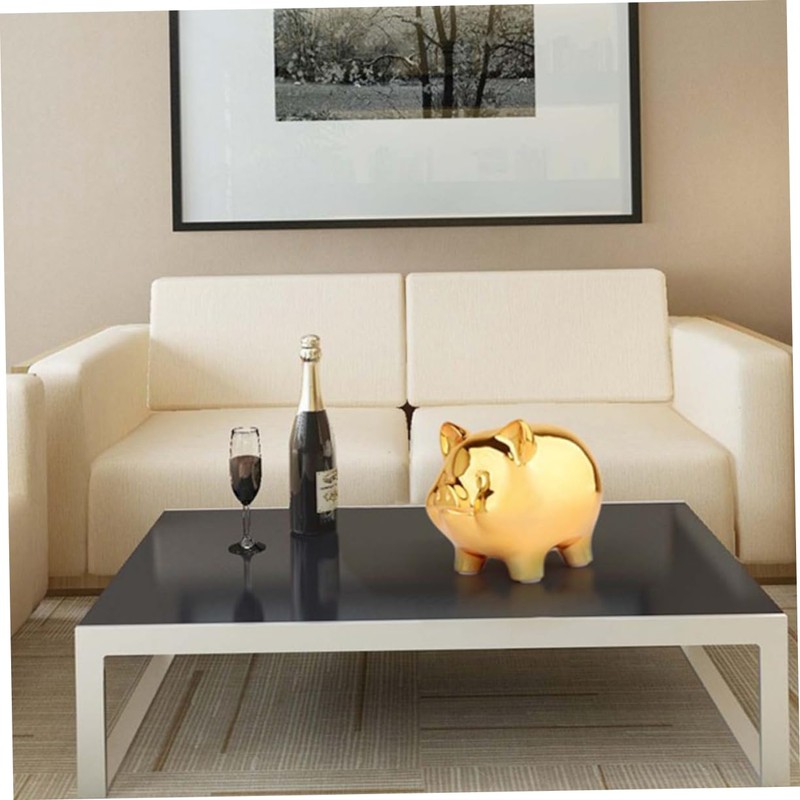 HONITANO Ceramic Piggy Bank Cute Pig-Shaped Money Box for Home
