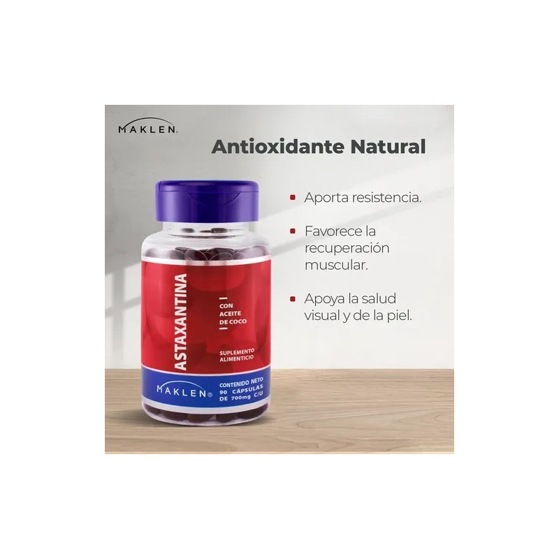 Astaxantina Aceite De Coco Mct Oil 90 Softgels Maklen Sabor
