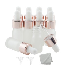Wwolife 28 PCS 1/6oz (5ml) White Frosted Glass Dropper Bottles Perfume Aromatherapy Cosmetic Container Essential Oils Sample Mini Empty Dropper Bottles with Funnel Include