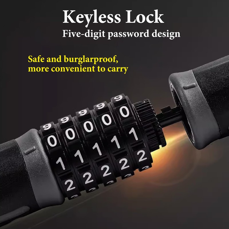Phieeseriy Bicycle Lock 120 cm Length, Bicycle Lock High Security